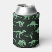 恐竜の骨ヴィンテージシルエットイラストレーション。 缶クーラー (缶正面)