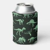 恐竜の骨ヴィンテージシルエットイラストレーション。 缶クーラー (缶裏面)