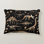 恐竜の骨格と化石パターン アクセントクッション (裏面)