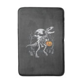 恐竜の骨格ハロウィンカボチャ墓地デザイン バスマット (正面縦)