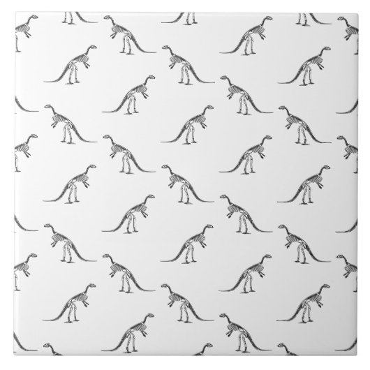 恐竜の骨格パターンカスタムの背景色 タイル (正面)