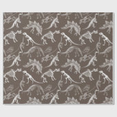 恐竜の骨格パターンデザイン ラッピングペーパー (フラット)