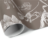 恐竜の骨格パターンデザイン ラッピングペーパー (ロールコーナー)