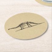 恐竜の骨格ヴィンテージ芸術 ラウンドペーパーコースター (アングル)