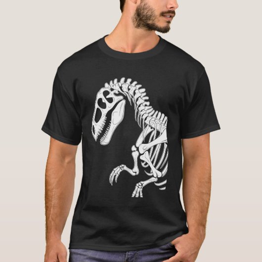 恐竜の骨格化石 Tシャツ (正面)