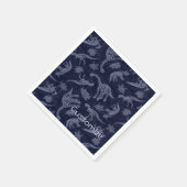 恐竜の骨格模様のナプキンの時代 スタンダードカクテルナプキン (角)