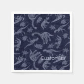 恐竜の骨格模様のナプキンの時代 スタンダードカクテルナプキン (正面)