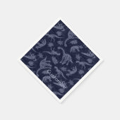 恐竜の骨格模様のナプキンの時代 スタンダードカクテルナプキン (角)