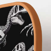 恐竜の骨格白い化石骨 ピックルボールラケット (左詳細)