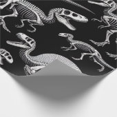 恐竜の骨格白い化石骨 ラッピングペーパー (角)