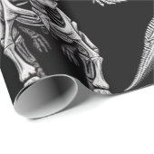 恐竜の骨格白い化石骨 ラッピングペーパー (ロールコーナー)