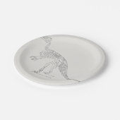 恐竜の骨格芸術 ペーパープレート (アングル)