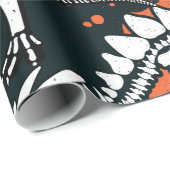 恐竜の骨格。ヴィンテージグランジ型 ラッピングペーパー (ロールコーナー)