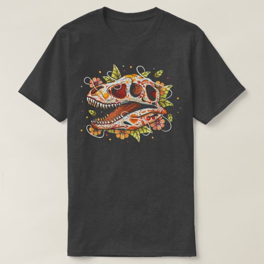 恐竜の骨格 化石 古生物学者 恐竜 Tシャツ (デザイン正面)