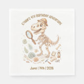恐竜の骨格 古生物学者 男子 4歳の誕生日 スタンダードランチョンナプキン (正面)