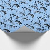 恐竜の骨組! おもしろいの有史以前のdinosの骨 ラッピングペーパー (角)