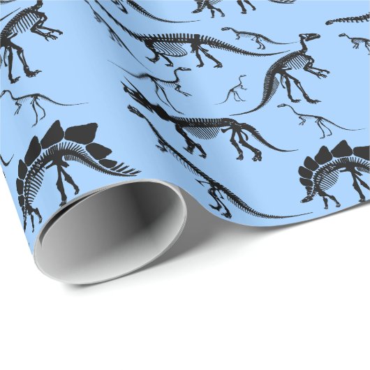 恐竜の骨組! おもしろいの有史以前のdinosの骨 ラッピングペーパー (ロールコーナー)