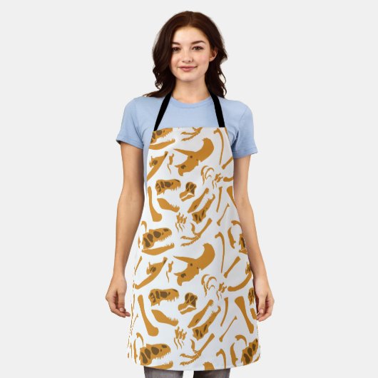 恐竜の骨 エプロン (着用した状態)