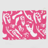 恐竜の骨(ピンク) ゴルフタオル (横)