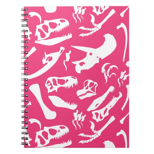 恐竜の骨（ピンク） ノートブック (正面)