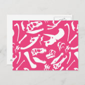 恐竜の骨(ピンク) ポストカード (正面/裏面)