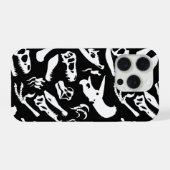 恐竜の骨 (ブラック) iPhoneケース (裏面横)