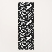 恐竜の骨（白黒） ヨガマット (正面)