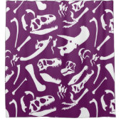 恐竜の骨（紫） シャワーカーテン (正面)