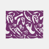 恐竜の骨(紫) フリースブランケット (正面(横))