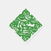 恐竜の骨(緑) スタンダードカクテルナプキン (角)