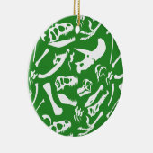 恐竜の骨(緑) セラミックオーナメント (右)