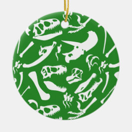 恐竜の骨(緑) セラミックオーナメント