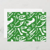 恐竜の骨(緑) ポストカード (正面/裏面)