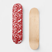 恐竜の骨(赤い) スケートボード (正面)