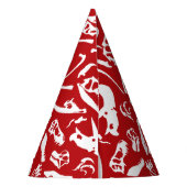 恐竜の骨(赤い) パーティーハット (裏面)