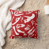 恐竜の骨(赤) クッション (ブランケット)