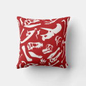 恐竜の骨(赤) クッション (裏面)