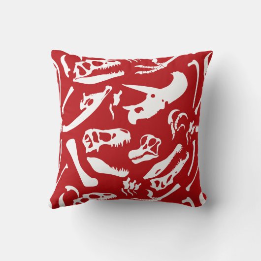 恐竜の骨（赤） クッション (裏面)