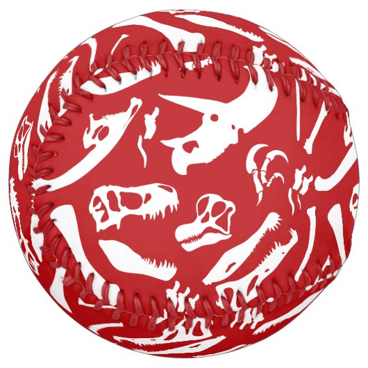 恐竜の骨（赤） ソフトボール (正面左)