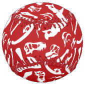 恐竜の骨（赤） ソフトボール (正面)