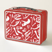 恐竜の骨（赤） メタルランチボックス (裏面)