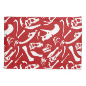 恐竜の骨（赤） 枕カバー (裏面)