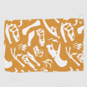 恐竜の骨(金ゴールド) ゴルフタオル (横)