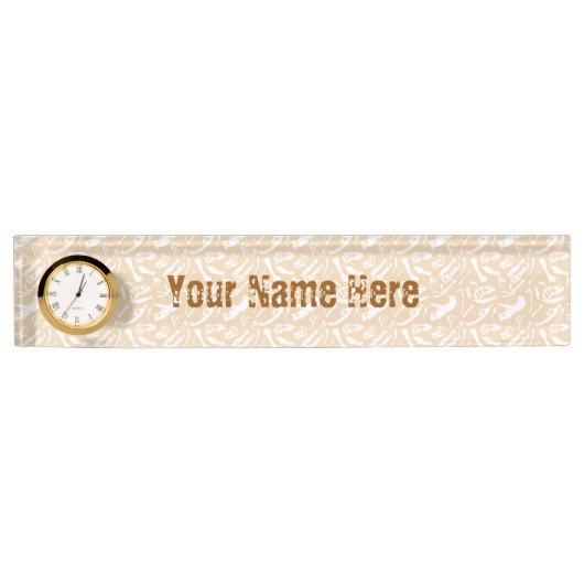 恐竜の骨(金ゴールド) デスクネームプレート (正面)