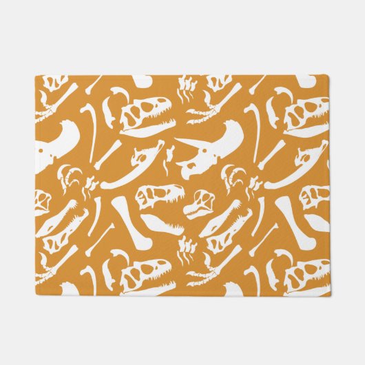 恐竜の骨(金ゴールド) ドアマット (正面)