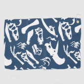 恐竜の骨（青） ゴルフタオル (横)