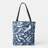 恐竜の骨（青） トートバッグ (裏面)