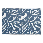 恐竜の骨（青） 枕カバー (裏面)