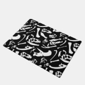 恐竜の骨（黒） ドアマット (アングル)