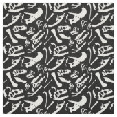 恐竜の骨(黒) ファブリック (見本)
